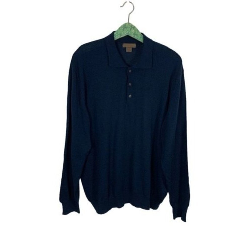 Sette Ponti Men’s Sweater XL Merino Wool Blue‎